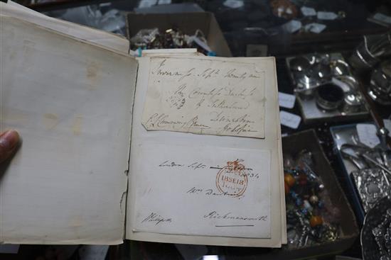 An album of letters, autographs and franked envelopes, 1830s onwards